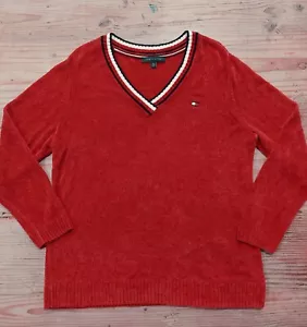 Tommy Hilfiger V-Neck Red Sweater Adult Size XL - Picture 1 of 6
