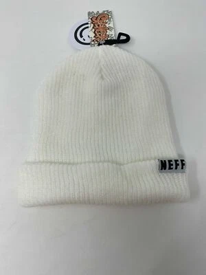 Neff складной Beanie - белый/неоновый зеленый - OSFM - новый с ярлыками - Изображение 1 из 4