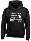 I Swear I'm a Unicorn I just have an Invisible Horn Girls Kids Childrens Hoodie