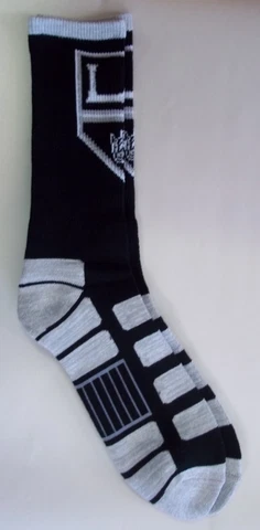 Los Angeles Kings Men's Crew Socks Large Size 10 to 13 Patches Cover
