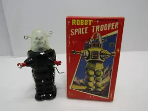 VINTAGE METALL ZINN REIBUNG TROOPER ROBOTER ARBEITSRAUM SPIELZEUG OVP - Bild 1 von 5