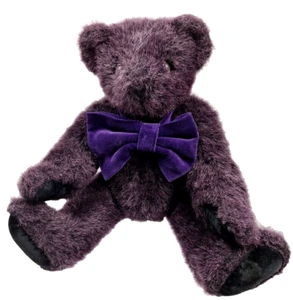 Oso de peluche Vermont 16" púrpura posable brazo articulado y pierna arco púrpura descontinuado - Imagen 1 de 22