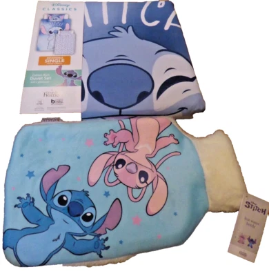 Disney Lilo & STITCH Reversible size SINGLE Duvet Cover set & Hot water bottle - Image 1 of 4