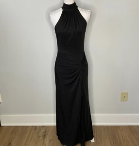 Vintage Tadashi Women's XS Black Maxi Dress Sleeveless Stretch Made USA 80's - Picture 1 of 10