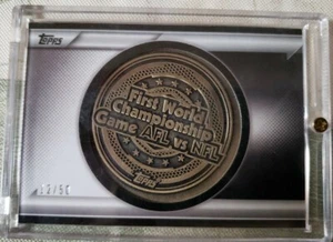 2015 Topps Superbowl Coin Card #1 SP/50, 2017 Pat Mahomes Rookie Insert - Picture 1 of 4