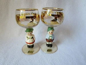 E&A Böckling Neudenau 2 ausgefallene Weingläser Weinglas Porzellanfigur Stengel - Picture 1 of 7