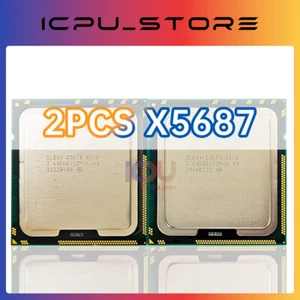 2PCS Intel Xeon X5687 SLBVY 3.6 GHz 4Cores 130W LGA1366 CPU Processor - Picture 1 of 2