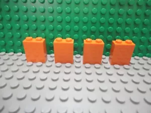 Lego 4 Naranja 1x2x2 Pared Bloque Castillo NUEVO - Imagen 1 de 1