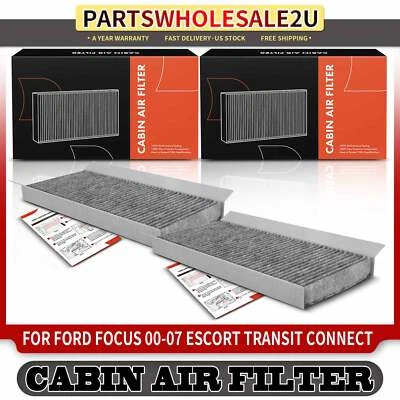 Filtro de aire de cabina de carbón activado 2 piezas para Ford Escort 2000-2003 Focus 2000-2007 Foto 1 de 4