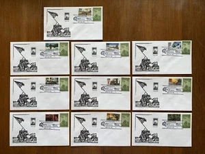 WWII 50 Years Series IWO JIMA 10 DIFFERENT FDIs Manchester, NH 3/26/1995, UA - Picture 1 of 7