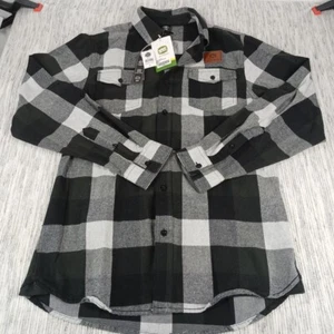 John Deere Flannel Shirt Mens Small Multicolor Plaid Button Up Workwear Leather - Picture 1 of 9