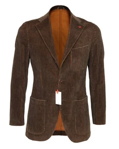 Neu mit Etikett ISAIA NAPOLI SPORT MANTEL Jacke braun Baumwolle Cord Luxus Italy 46 - Bild 1 von 6
