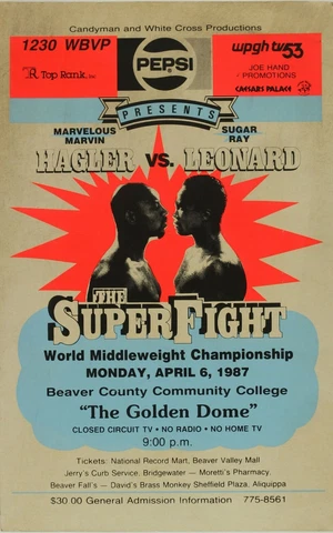 MARVIN HAGLER vs SUGAR RAY LEONARD 8X10 PHOTO BOXING POSTER PICTURE SUPER FIGHT Cover