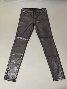 J Brand For Neiman Marcus Jeans Women 28 Super Skinny Mid Rise Chrome Crinkle - Picture 1 of 9