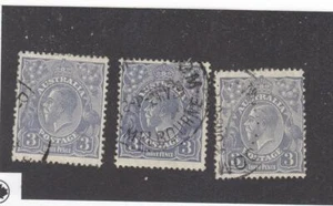 AUSTRALIA (MK3791) # 72a F-VF-USED 4d 3 KING GEORGE V / ULTRA (I) CAT VAL $68 - Picture 1 of 1