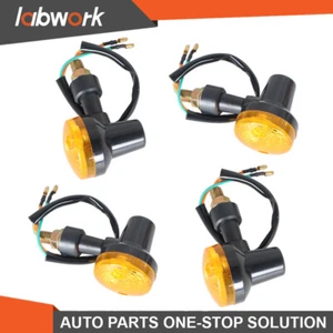 Labwork 4× Turn Signals Blinker Light For Yamaha Kawasaki Honda Black Amber - Picture 1 of 14