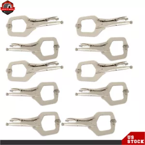 PACK 10 Empuñadura de 11" con Almohadilla Giratoria Tornillo Mandíbulas Bloqueo Ajustable C Abrazadera Alicates - Imagen 1 de 14
