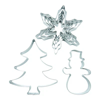 Set Schneeflocke Schneemann Weihnachtsbaum Ausstechform Eiskristall Tanne Deko - Bild 1 von 4