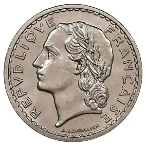 France - 5 francs 1935 Lavrillier - SPL/FDC - nickel - F.336/4 Gad.760 - monnaie - Imagen 1 de 2