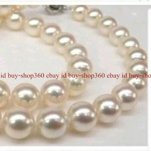 Genuino AAAAA 8-9mm BLANCO Mar del Sur Real COLLAR DE PERLAS 18" - Imagen 1 de 12