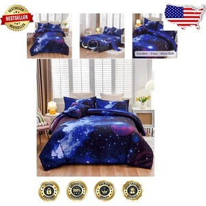 Stylish Full Galaxy Bedding Set - 6Pcs Comforter, Shams & Sheets for Youth - Picture 1 of 11