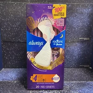 Always Radiant Flex Foam Overnight, Size 4 Light Clean Scent 20 Pads - Picture 1 of 5