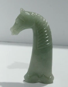 Estatuilla de daga de aventurina tallada a mano con mango de daga cara de caballo de 5 pulgadas - Imagen 1 de 7