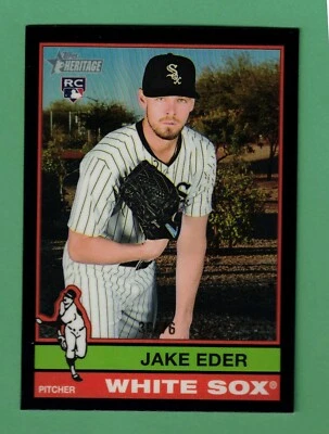 2025 TOPPS HERITAGE JAKE EDER CHROME BLACK REFRACTOR RC 30/76 WHITE SOX #95 - Image 1 of 2