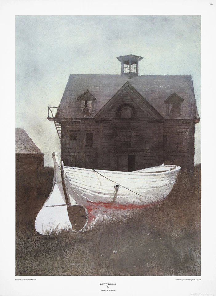 Andrew Wyeth Raro 1986 Fuera de existencia Medio Tono Lito-Impresión LIBERTY LANZAMIENTO, Gráfico de Nueva York Foto 1 de 1