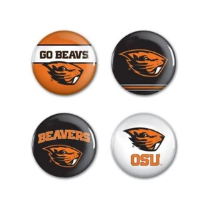 Oregon State Beavers Wincraft NCAA Button Pins 4 Pack 1-1/4" Round FREE SHIP - Picture 1 of 1