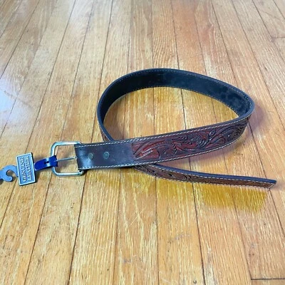 Cinturón Western Tooled Floral Cuero Genuino Nuevo Foto 1 de 4