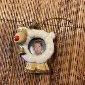 Christmas Ornament Reindeer Mini Photo Frame Japan 3.5”X 3” Hang Or Sit - Picture 1 of 3