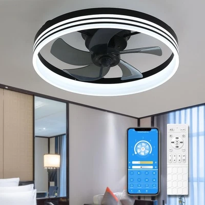 20" Lampara Ventilador De Techo Con Luz LED y Control Remoto Moderno Para Cuarto - Image 1 of 4