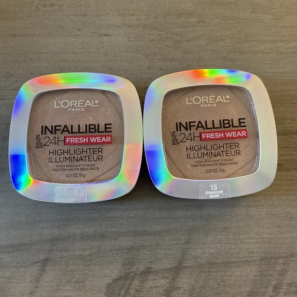 2 Loreal Infallible 24H Fresh Wear Highlighter Illuminateur 15 Champagne Glow - Image 1 of 3