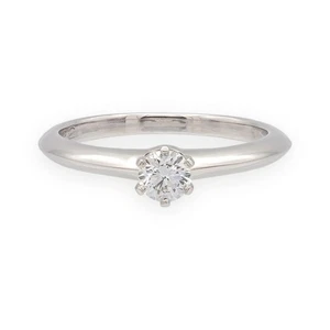 Tiffany & Co. Platin 0,21 ct D VVS1 runder Diamant Solitär Verlobungsring - Bild 1 von 11
