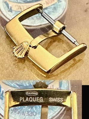 ROLEX 18mm Amarillo Logo Hebilla Láser ROLEXSA PLACA SUIZA Corriente Foto 1 de 4