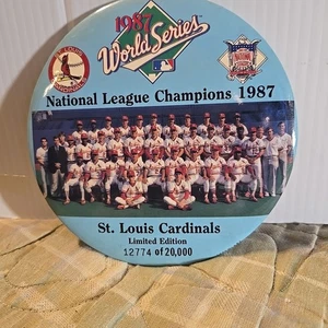 6" ST. LOUIS CARDINALS WORLD SERIES BUTTON 1987 LE #12774/20,000 (NOT PERFECT) - Picture 1 of 16
