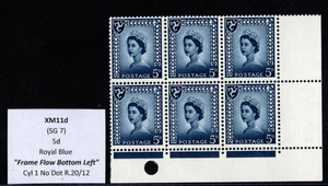 XM11d (SG 7) IOM 5d Royal Blue "Frame Flaw Bottom Left" MNH * - Picture 1 of 4