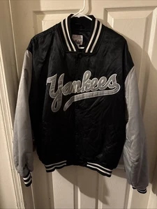 Vintage New York Yankees Majestic MLB Series Satin Bomber Jacket LARGE - Bild 1 von 4