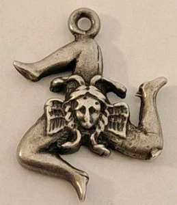 Trinacria de Sicily Silber 835 signiert Vintage Anhänger Schmuck Schutz Amulett - Bild 1 von 6