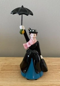 Estatuilla de porcelana de 6" de cerámica con paraguas de Mary Poppins de Disney de colección - Imagen 1 de 3