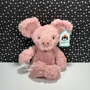 AUTHENTIC❣️Jellycat SQUIGGLE PIGLET - Soft Plush Toy Pink Retired Pig NWT - Picture 1 of 5