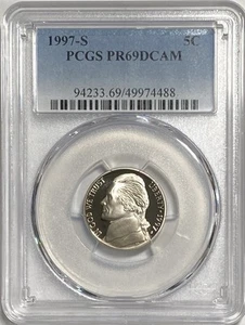 1997-S PCGS PR69DCAM Jefferson Nickel PROOF 5C - Picture 1 of 2