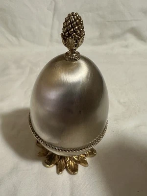 Encendedor de huevos Evans vintage esmalte plateado chispas Foto 1 de 4