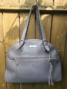 Bolso de Mano Convertible de Cuero Gris LILY JADE Rosie Bolso de Pañales Laptop Trabajo Viaje XLNT - Imagen 1 de 14