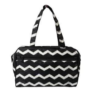 Bolsa de cosméticos Thirty-One 31 Handle-It estuche de maquillaje para artículos de tocador Chevron negro - Imagen 1 de 9