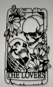 TARJETA GÓTICA LOS AMANTES METAL PARED ARTE MONTAJE COLGANTE negro 30x 17cm Artículo de regalo oscuro - Imagen 1 de 2