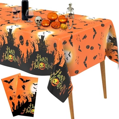 Halloween Tablecloth, Halloween Decorations Disposable Halloweens Tablecloth - Image 1 of 4