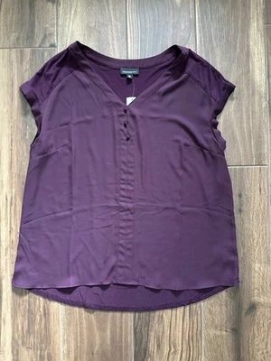 Blusa Top Fortune + Ivy Stitch Fix Ciruela Botón Frontal Manga Gorra XXL NUEVA CON ETIQUETAS Foto 1 de 4