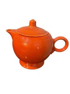 Vintage EARLY ORIGINAL FIESTA ORANGE/RED TEAPOT FIESTAWARE HOMER LAUGHLIN - Picture 1 of 7